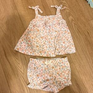 Nicole Miller Floral Kids Matching Set - Pink and Orange